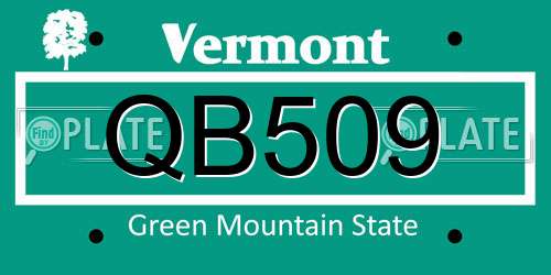 QB509 Vermont License Plate