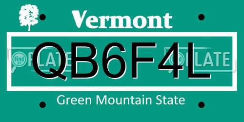 QB6F4L Vermont License Plate