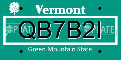 QB7B2I Vermont License Plate