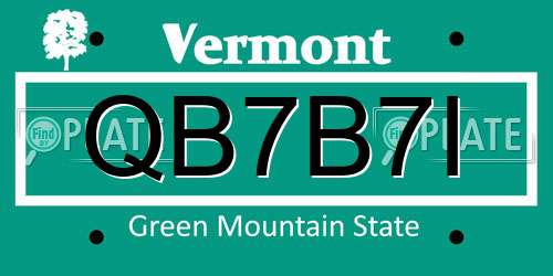 QB7B7I Vermont License Plate