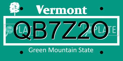 QB7Z2O Vermont License Plate