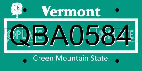 QBA0584 Vermont License Plate