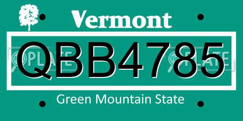 QBB4785 Vermont License Plate
