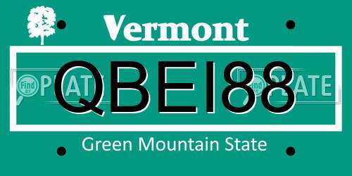 QBEI88 Vermont License Plate