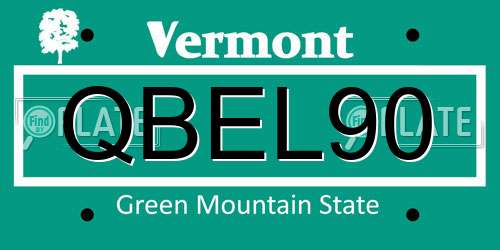 QBEL90 Vermont License Plate