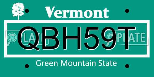 QBH59T Vermont License Plate