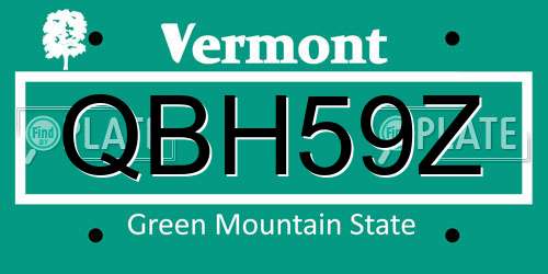 QBH59Z Vermont License Plate