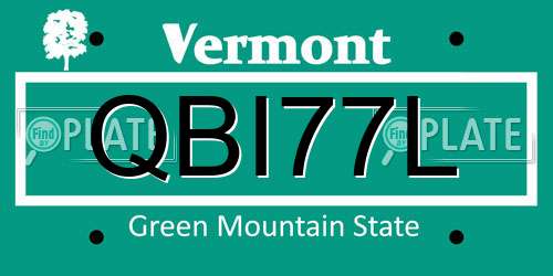 QBI77L Vermont License Plate