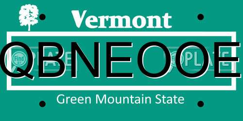 QBNEOOE Vermont License Plate