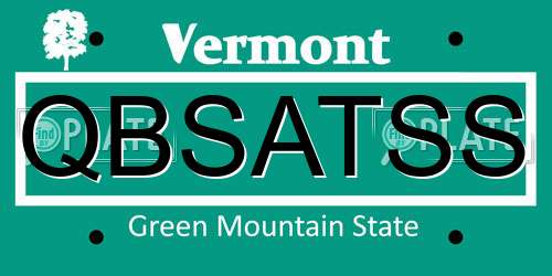 QBSATSS Vermont License Plate