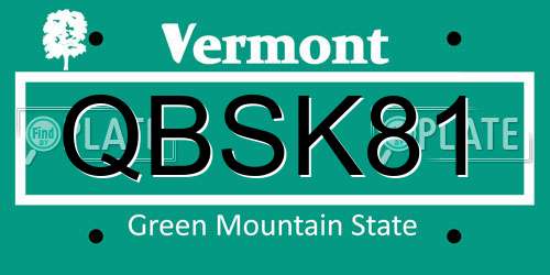 QBSK81 Vermont License Plate
