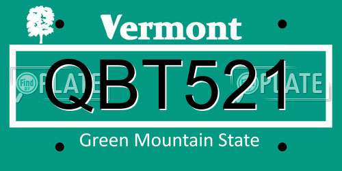 QBT521 Vermont License Plate