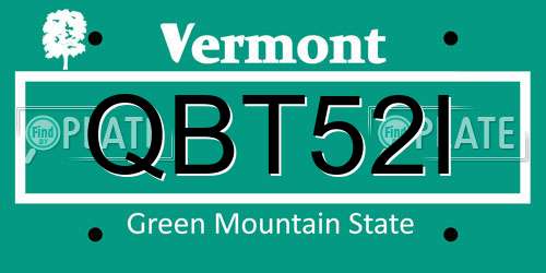 QBT52I Vermont License Plate