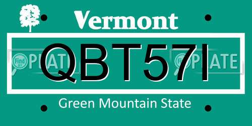 QBT57I Vermont License Plate