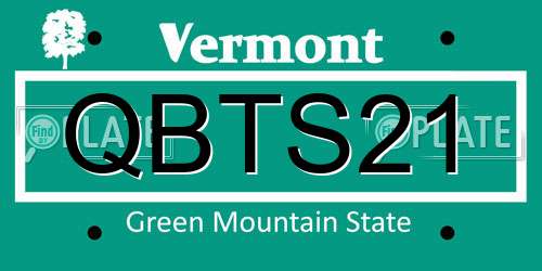 QBTS21 Vermont License Plate