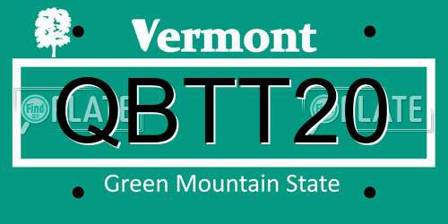 QBTT20 Vermont License Plate
