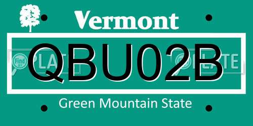 QBU02B Vermont License Plate