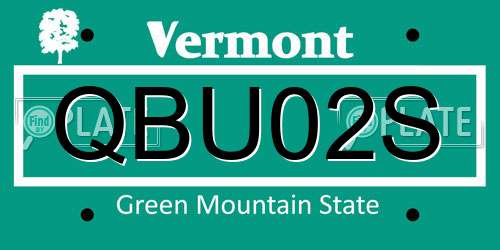 QBU02S Vermont License Plate