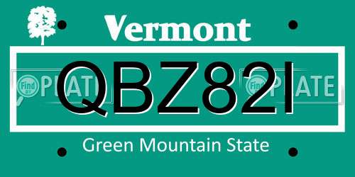 QBZ82I Vermont License Plate