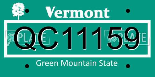 QC11159 Vermont License Plate