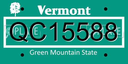 QC15588 Vermont License Plate