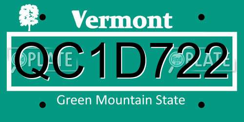 QC1D722 Vermont License Plate