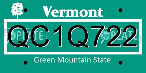 QC1Q722 Vermont License Plate