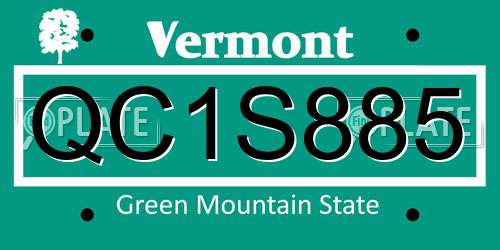 QC1S885 Vermont License Plate