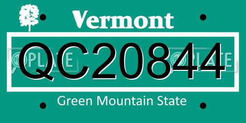 QC20844 Vermont License Plate