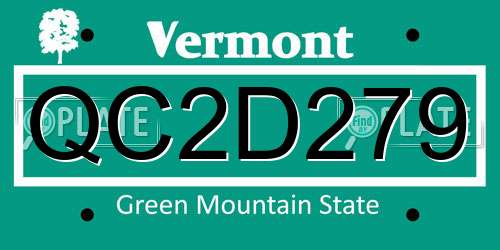 QC2D279 Vermont License Plate