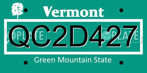 QC2D427 Vermont License Plate