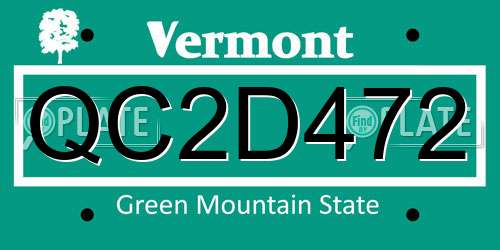 QC2D472 Vermont License Plate