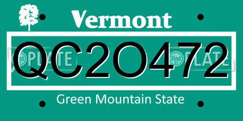 QC2O472 Vermont License Plate