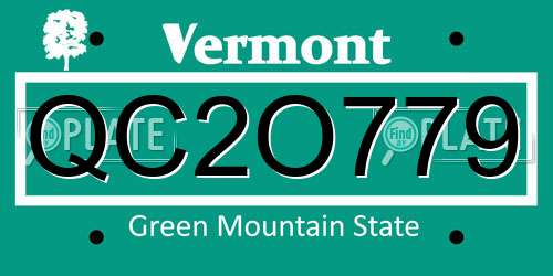 QC2O779 Vermont License Plate