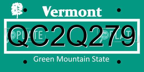 QC2Q279 Vermont License Plate