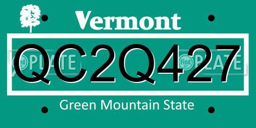 QC2Q427 Vermont License Plate