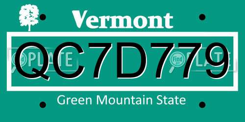 QC7D779 Vermont License Plate