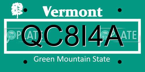 QC8I4A Vermont License Plate