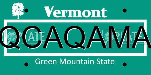 QCAQAMA Vermont License Plate