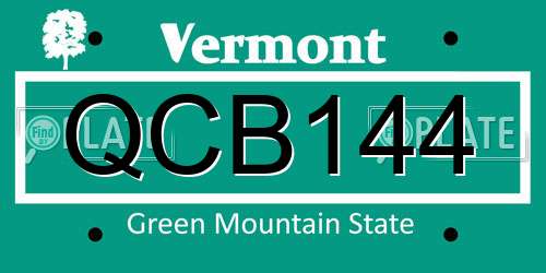 QCB144 Vermont License Plate