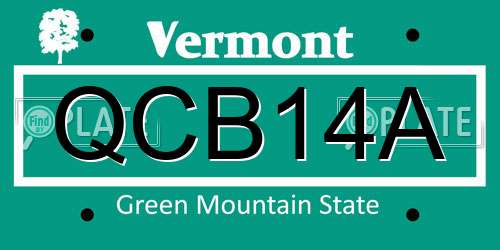 QCB14A Vermont License Plate