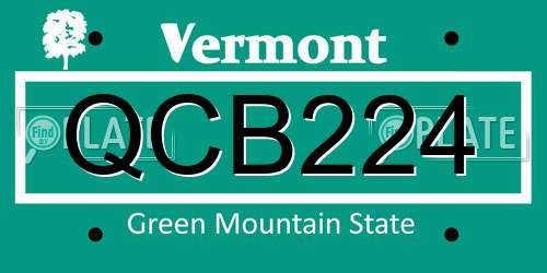 QCB224 Vermont License Plate