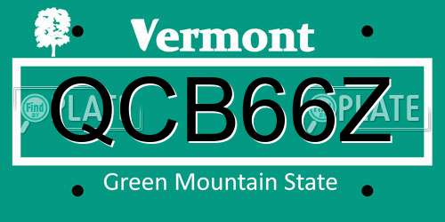 QCB66Z Vermont License Plate