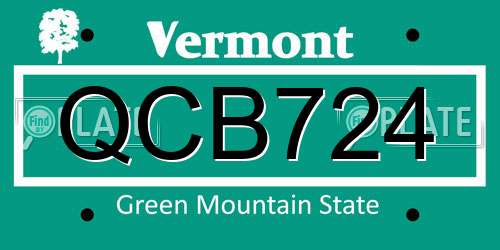 QCB724 Vermont License Plate