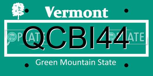 QCBI44 Vermont License Plate