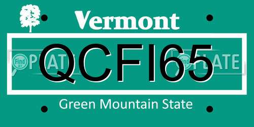 QCFI65 Vermont License Plate