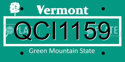 QCI1159 Vermont License Plate