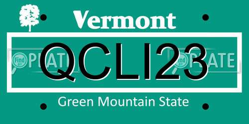 QCLI23 Vermont License Plate
