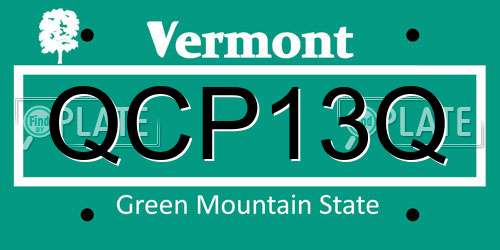 QCP13Q Vermont License Plate