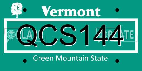 QCS144 Vermont License Plate